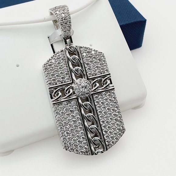 "925 Sterling Silver Plated CZ Pendant, EVBRS343 - Picture 5 of 9